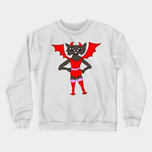 Halloween Devil Lady Cat Crewneck Sweatshirt